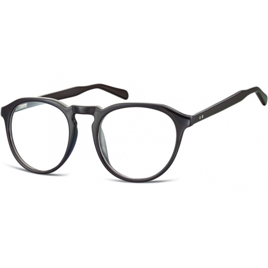 Okrągłe Okulary oprawki Lenonki zerówki korekcyjne Sunoptic AC21C ciemny brązowy